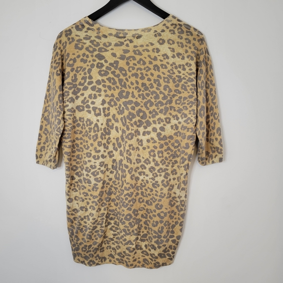 Wilfred aritzia women's leopard print silk cashmere blend top - Picture 2 of 8